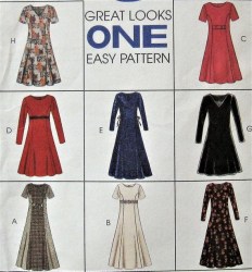 8518 MCCALLS 8 GR8 SHORT TO LONG SLEEVE DRESS VARIATIONS LENGTHS PATTERN 8-12 or 20-24 choice  UNCUT